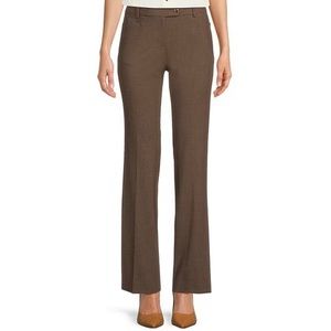 Calvin Klein Mid-Rise Classic Fit Brown Dress Pants
